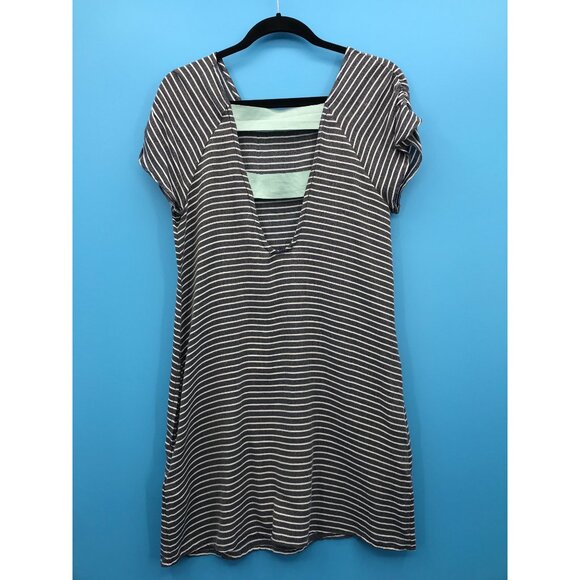 Roxy Striped Open Back Dress Blue White Medium NEW - Picture 3 of 7